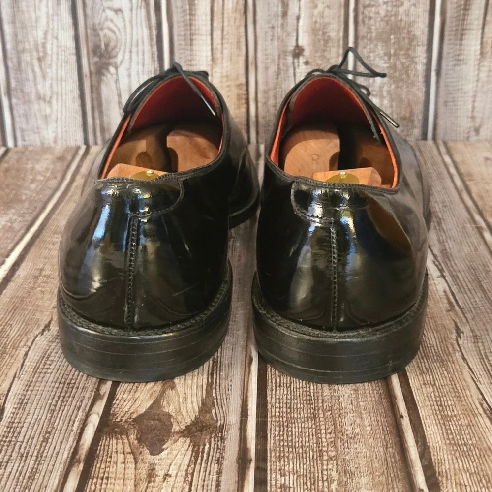 Sz 15 B Mens Allen Edmonds Spencer Black Patent Leather Tuxedo Formal Shoes